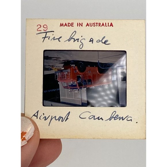 Vtg 60's Australia Fire Brigade Fire Trucks Kodachrome Kodak  Slide Lot of 2 - Picture 3 of 6